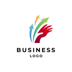 hand and arrow for business care logo