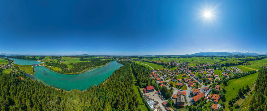 360&deg; Rundblick auf die Region um Prem und den Premer Lechsee
