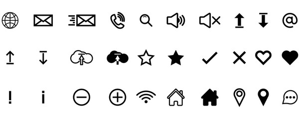 web icon set. icon buttons collections, vector illustration