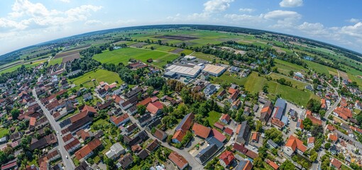 Burtenbach in Schwaben - Blick über die südwestlichen Gemeindeteile ins Mindeltal