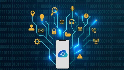 Data cloud storage in smartphone. Cloud storage.