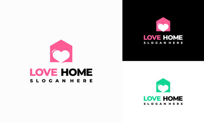 Love Home Logo designs concept vector, Love Family Logo template, Real Estate symbol