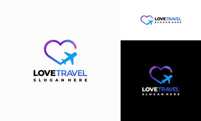 Love Travel Logo designs concept vector, Travel Agencies logo symbol