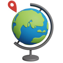 globe with a globe 3d render illustration