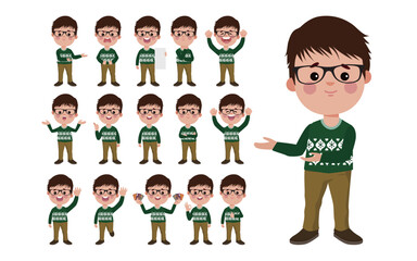 Set of people with different poses