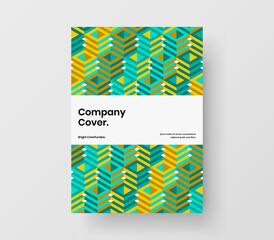 Trendy poster A4 vector design concept. Colorful geometric shapes pamphlet template.