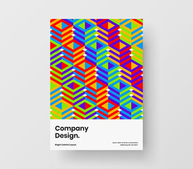 Minimalistic mosaic pattern corporate identity illustration. Unique book cover A4 design vector template.