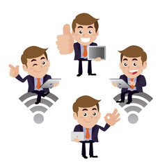 Set of man characters in different poses