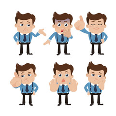 Set of businessman characters in different poses