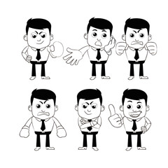 Set of businessman characters in different poses