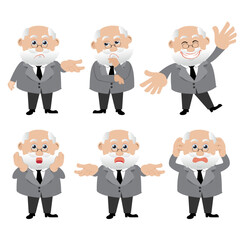 Set of businessman characters in different poses