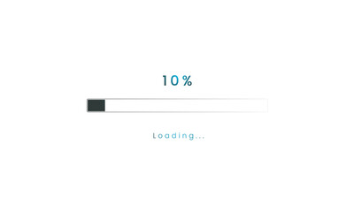10 percent Futuristic dark blue Progress loading bar. Loading bar process of indicators.
