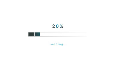 20 percent Futuristic dark blue Progress loading bar. Loading bar process of indicators.