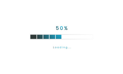 50 percent Futuristic dark blue Progress loading bar. Loading bar process of indicators.