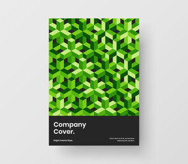 Multicolored geometric pattern poster template. Trendy postcard vector design concept.