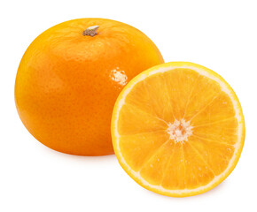 Mandarin orange with isolated on white background,Fresh orange isolated on a white background , clipping path.