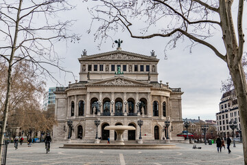 Around the Old Opera House in Frankfurt in spring