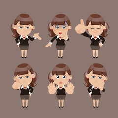 Fototapeta premium Set of businesswoman characters in different poses