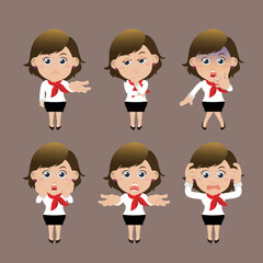 Fototapeta premium Set of businesswoman characters in different poses