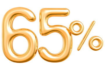 Discount 65 percent number gold 3d with generative AI