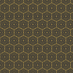 Decorative background pattern yellow on black background, wallpaper. Seamless pattern, texture. Vector illustration