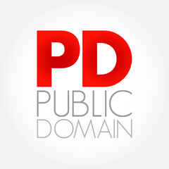 PD - Public Domain consists of all the creative work to which no exclusive intellectual property rights apply, acronym concept background