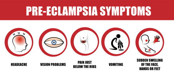 Preeclapsia symptomps. Pregnancy disease. Disease only in pregnanty woman.