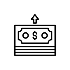 Withdrawal Of Funds icon in vector. Logotype