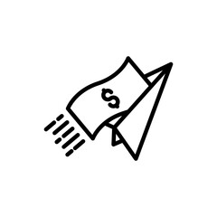 Send Funds icon in vector. Logotype