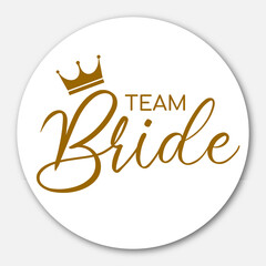 Team bride bachelorette party vector calligraphy design.hen party or bridal shower hand written calligraphy card, banner or poster graphic design lettering vector element. Bride to be quote