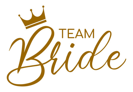 Team bride bachelorette party vector calligraphy design.hen party or bridal shower hand written calligraphy card, banner or poster graphic design lettering vector element. Bride to be quote