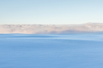 horizon with clouds and snow