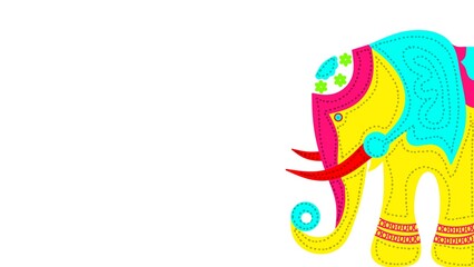 Colourful illustration art of elephant