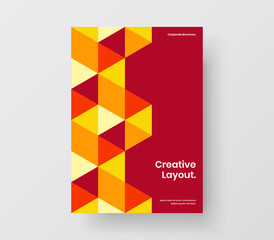 Minimalistic poster A4 vector design template. Isolated geometric shapes company identity concept.