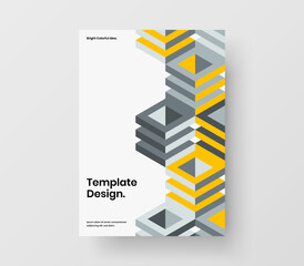 Unique corporate brochure design vector layout. Premium geometric pattern company identity concept.