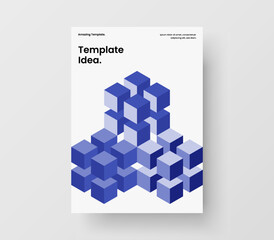 Abstract booklet design vector layout. Simple mosaic pattern flyer illustration.