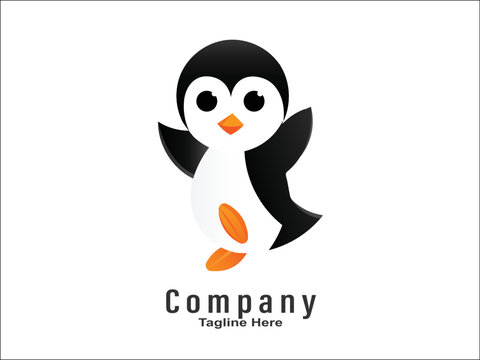 penguin type logo design vector and templates