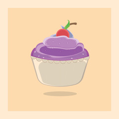 cupcake with cherry on top