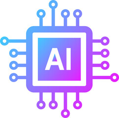 Chips icon in gradient colors. Circuit chip signs illustration.
