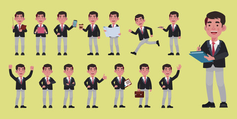 Fototapeta premium Set of flat people with different poses