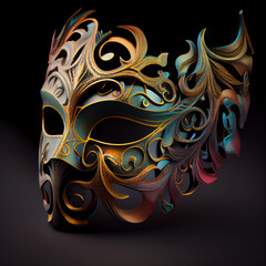 3D illustration carnival mask