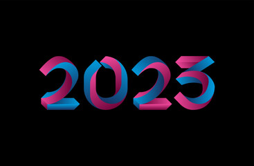 Happy new year 2023 template with 3D number. Greeting concept for 2023 new year celebration