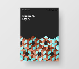 Amazing company identity A4 vector design illustration. Simple geometric hexagons annual report template.