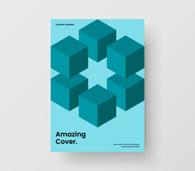 Fototapeta premium Creative presentation design vector illustration. Clean mosaic shapes magazine cover layout.