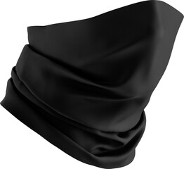 Black Neck Gaiter Isolated Mockup - 3D Illustration, Half Side View
