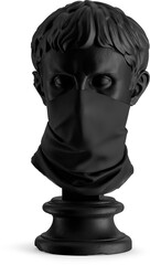 Black Neck Gaiter on Antique Sculpture Isolated Mockup - 3D Illustration, Front View