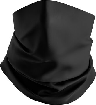 Black Neck Gaiter Isolated Mockup - 3D Illustration, Front View