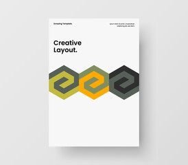 Amazing annual report A4 design vector concept. Original geometric shapes pamphlet layout.