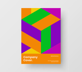 Modern booklet design vector concept. Minimalistic geometric pattern flyer layout.