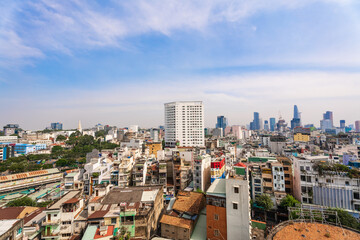 Ho Chi Minh City, Vietnam - December 26, 2022: Beautiful afternoon in District 1, Ho Chi Minh City,...